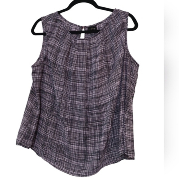 Worthington Purple Sleeveless Pleated Front Blouse Womans Size XXL Petite - Picture 1 of 6